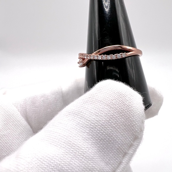 Sale $12 Firm! Rose Gold Plated over Sterling Cz Ring - Picture 5 of 17